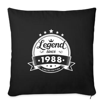 Legend since 1988 - Sofa pillowcase 17,3'' x 17,3'' (45 x 45 cm) - black - Front