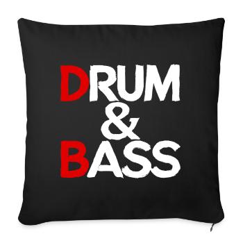 Drum & Bass / Rum & Ass Drummer Band Music - Sofa pillowcase 17,3'' x 17,3'' (45 x 45 cm) - black - Front