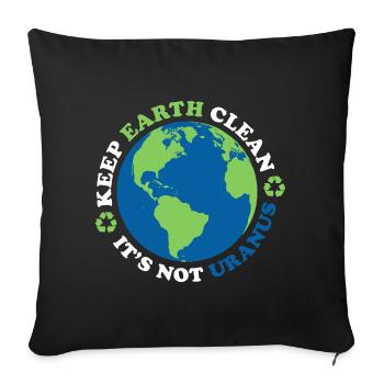 Gardez la Terre propre, ce n’est pas Uranus - Housse de coussin décorative 45 x 45 cm - noir - Devant
