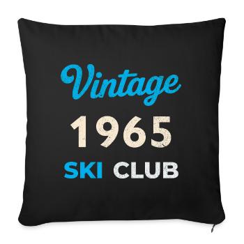 Vintage 1965 – Ski Club Retro Birth Year Gift - Sofa pillowcase 17,3'' x 17,3'' (45 x 45 cm) - black - Front