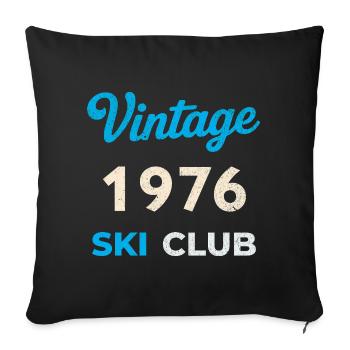 Vintage 1976 – Ski Club Retro Birth Year Gift - Sofa pillowcase 17,3'' x 17,3'' (45 x 45 cm) - black - Front