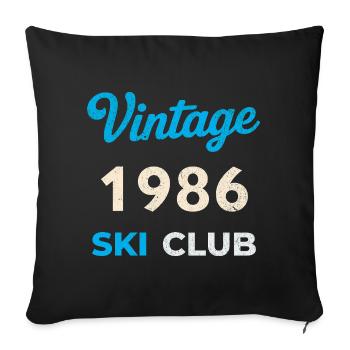 Vintage 1986 – Ski Club Retro Birth Year Gift - Sofa pillowcase 17,3'' x 17,3'' (45 x 45 cm) - black - Front