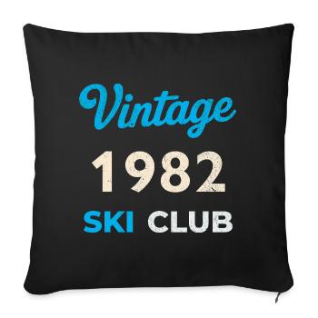 Vintage 1982 – Ski Club Retro Birth Year Gift - Sofa pillowcase 17,3'' x 17,3'' (45 x 45 cm) - black - Front