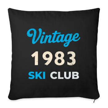 Vintage 1983 – Ski Club Retro Birth Year Gift - Sofa pillowcase 17,3'' x 17,3'' (45 x 45 cm) - black - Front