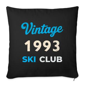 Vintage 1993 – Année de naissance rétro du Ski Club - Housse de coussin décorative 45 x 45 cm - noir - Devant