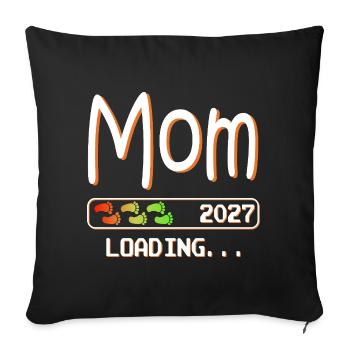 Expectant mom & mother, offspring mom loading 2027 - Sofa pillowcase 17,3'' x 17,3'' (45 x 45 cm) - black - Front