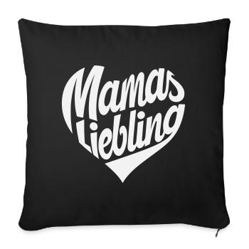 Mom's Favorite Heart Design - Sofa pillowcase 17,3'' x 17,3'' (45 x 45 cm) - black - Front