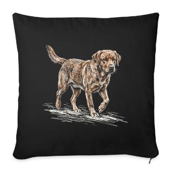 Fox Red Labrador Sketch – Hund Design - Sofakissenbezug 45 x 45 cm - Schwarz - Vorne