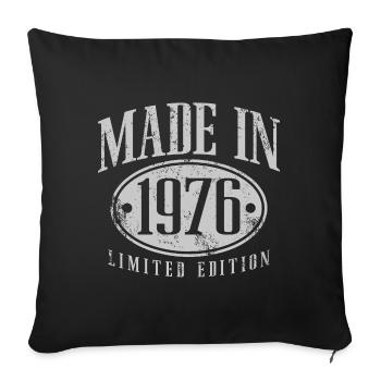 Cadeau d’anniversaire vintage vintage 1976 fabriqué en 1976 - Housse de coussin décorative 45 x 45 cm - noir - Devant