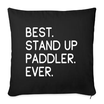Meilleur paddleur debout de tous les temps - Housse de coussin décorative 45 x 45 cm - noir - Devant