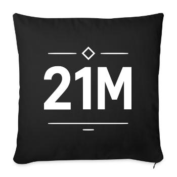 Limite de maillot de 21M pour les fans de Bitcoin et de Crypto - Housse de coussin décorative 45 x 45 cm - noir - Devant