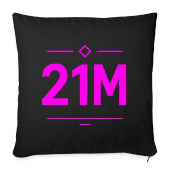21M Million Crypto Shirt for Traders & Investors - Sofa pillowcase 17,3'' x 17,3'' (45 x 45 cm) - black - Front