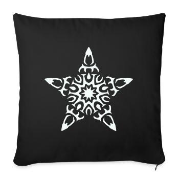 Star - Sofa pillowcase 17,3'' x 17,3'' (45 x 45 cm) - black - Front