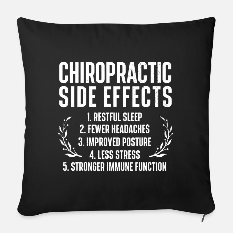 Effets secondaires chiropratiques Tee - Housse de coussin décorative 45 x 45 cm - noir