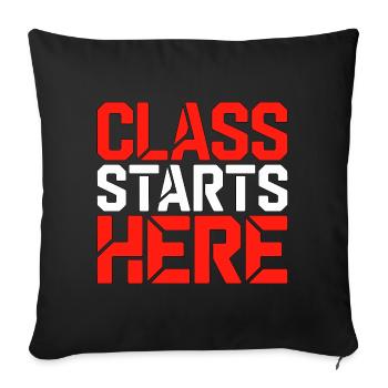 Le cours d’enseignant principal commence ici Aime l’éducation - Housse de coussin décorative 45 x 45 cm - noir - Devant