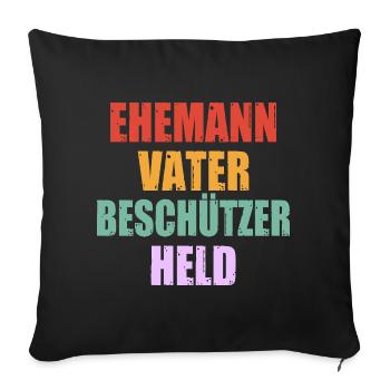 Vatertag Grillmeister Papa Ehemann Männer - Sofakissenbezug 45 x 45 cm - Schwarz - Vorne