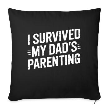 Fête des pères Père Papa Création d’humour - Housse de coussin décorative 45 x 45 cm - noir - Devant