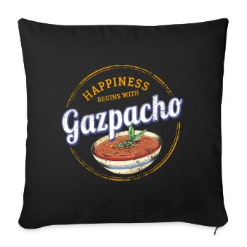 Gazpacho Soup Retro Chef Vintage Gourmet Spain - Sofa pillowcase 17,3'' x 17,3'' (45 x 45 cm) - black - Front