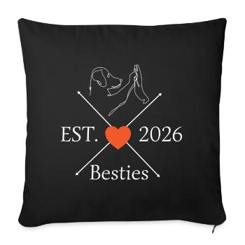 Besties Dog Mom Dog Dad High Five - Sofa pillowcase 17,3'' x 17,3'' (45 x 45 cm) - black - Front