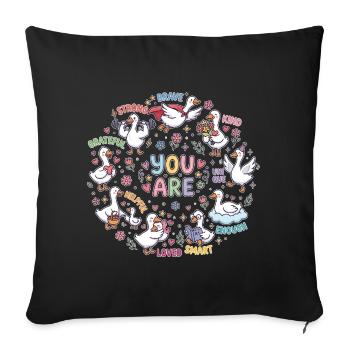 Cercle des canards vous êtes aimés - Housse de coussin décorative 45 x 45 cm - noir - Devant