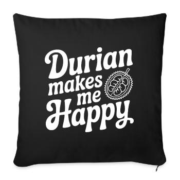 Durian Makes Me Happy - Sofa pillowcase 17,3'' x 17,3'' (45 x 45 cm) - black - Front