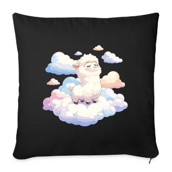 Agneau nuage dans la lumière du rêve - Housse de coussin décorative 45 x 45 cm - noir - Devant
