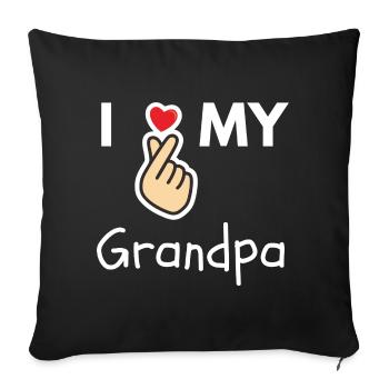 J’adore mon cadeau de famille grand-père - Housse de coussin décorative 45 x 45 cm - noir - Devant