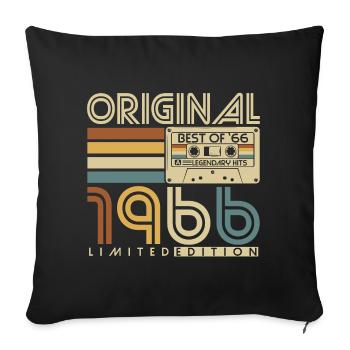 1966 Geburtstag Retro Jahrgang Vintage Geschenk - Sofakissenbezug 45 x 45 cm - Schwarz - Vorne