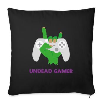 Untoter Gamer-Zombie-Humor - Sofakissenbezug 45 x 45 cm - Schwarz - Vorne
