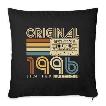 1996 Geburtstag Retro Jahrgang Vintage Geschenk - Sofakissenbezug 45 x 45 cm - Schwarz - Vorne