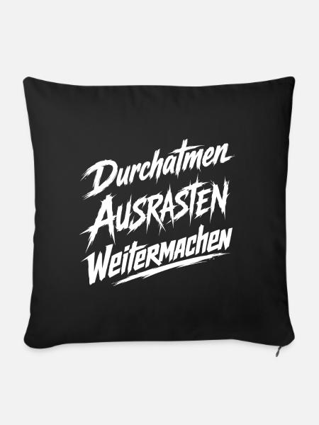 Weitermachen Humor - Sofakissenbezug 45 x 45 cm - Schwarz