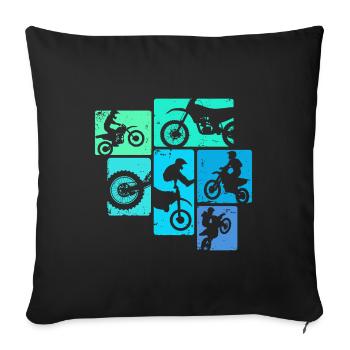Dirt Bike Motocross Enduro Motorrad Kinder - Sofakissenbezug 45 x 45 cm - Schwarz - Vorne
