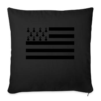 Drapeau breton - Housse de coussin décorative 45 x 45 cm - noir - Devant