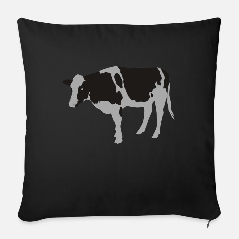 la vache - Housse de coussin décorative 45 x 45 cm - noir