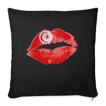 Kiss (Tunisie / Tunisie) - Housse de coussin décorative 45 x 45 cm - noir - Devant