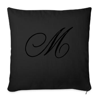 M - Sofa pillowcase 17,3'' x 17,3'' (45 x 45 cm) - black - Front
