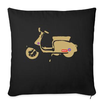 Retro Scooter - Sofa pillowcase 17,3'' x 17,3'' (45 x 45 cm) - black - Front