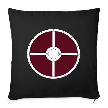 Wikinger_Schild - Sofakissenbezug 45 x 45 cm - Schwarz - Vorne