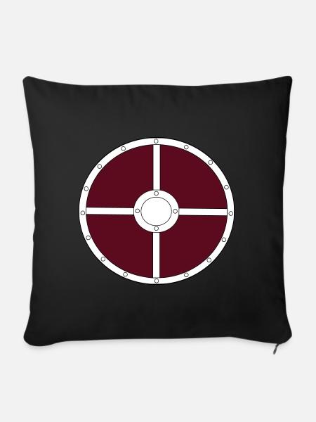 Wikinger_Schild - Sofakissenbezug 45 x 45 cm - Schwarz