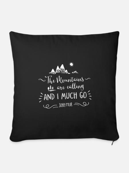 mountain quote - Sofakissenbezug 45 x 45 cm - Schwarz