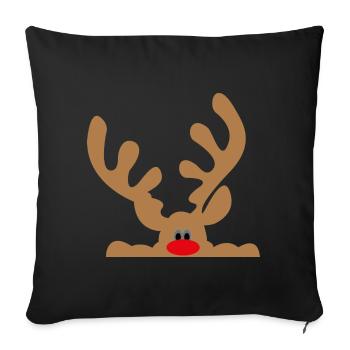 reindeer - Sofa pillowcase 17,3'' x 17,3'' (45 x 45 cm) - black - Front