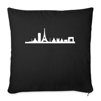 Silhouette Paris - Housse de coussin décorative 45 x 45 cm - noir - Devant
