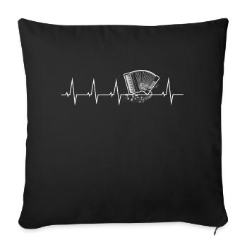 J’aime mon accordéon - Housse de coussin décorative 45 x 45 cm - noir - Devant