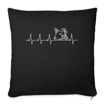 I love my drums - Sofa pillowcase 17,3'' x 17,3'' (45 x 45 cm) - black - Front