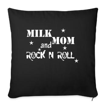 Milk,Mom, Rock'n'Roll - Sofakissenbezug 45 x 45 cm - Schwarz - Vorne
