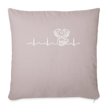 V2 Shovelhead Heartbeat white - Housse de coussin décorative 45 x 45 cm - taupe clair - Devant
