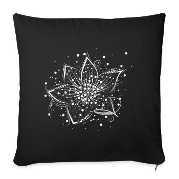 White flower - Sofa pillowcase 17,3'' x 17,3'' (45 x 45 cm) - black - Front