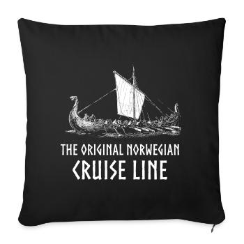 Viking Boat > Original Norwegian Cruise Line - Sofakissenbezug 45 x 45 cm - Schwarz - Vorne