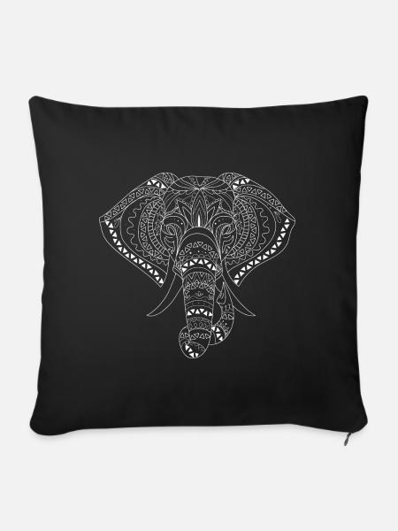 Elefant Ethno - Sofakissenbezug 45 x 45 cm - Schwarz
