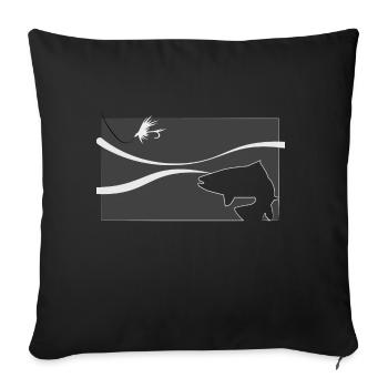 Model 72 - Trout in the stream - Sofa pillowcase 17,3'' x 17,3'' (45 x 45 cm) - black - Front